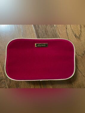 Shiseido red velvet makeup bag #makeupbag #luxury